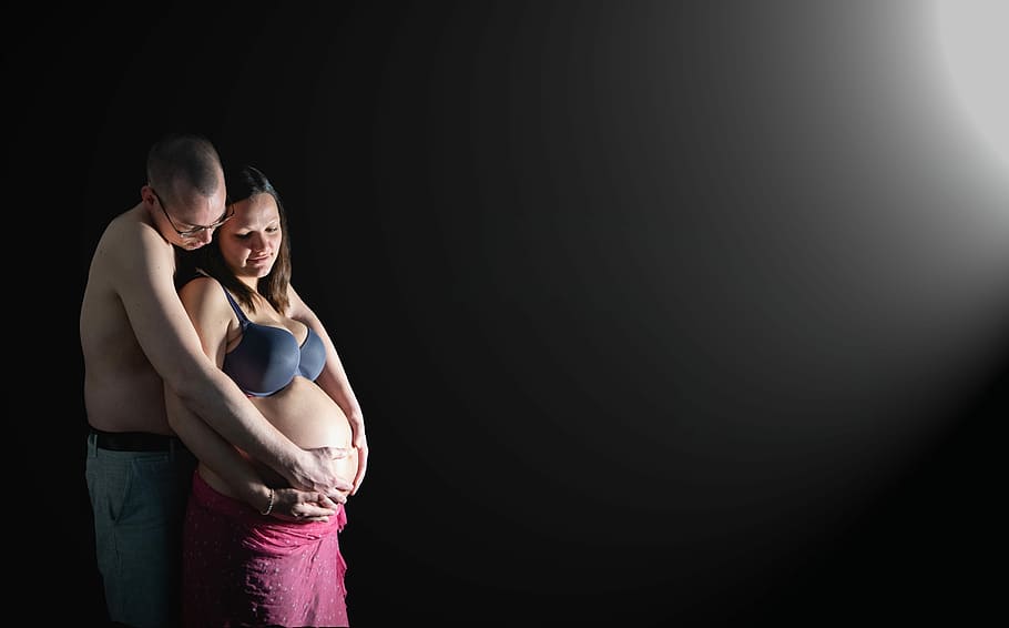 pair, pregnant, baby belly, birth, woman, mother, pregnancy, maternity, emotion, love