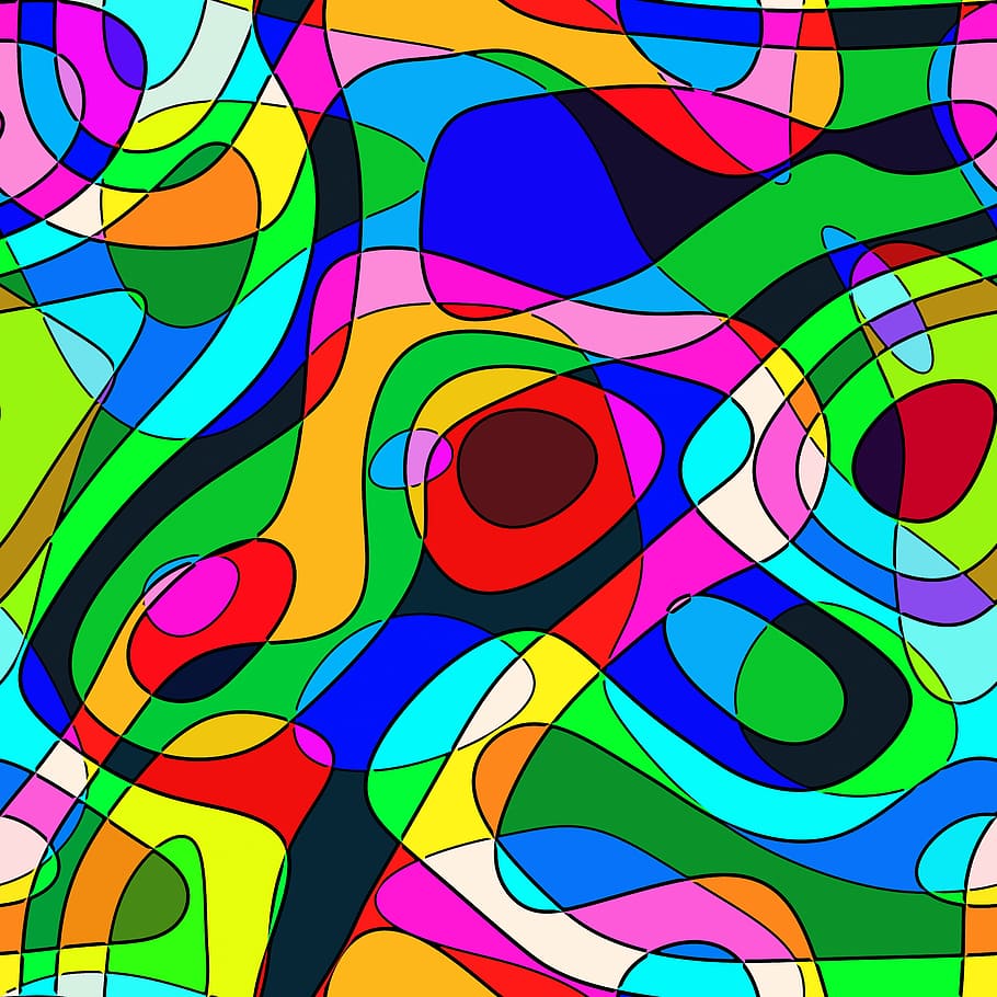 digital, multicolor, colorful, curves, yellow, green, blue, background, multicolored, red