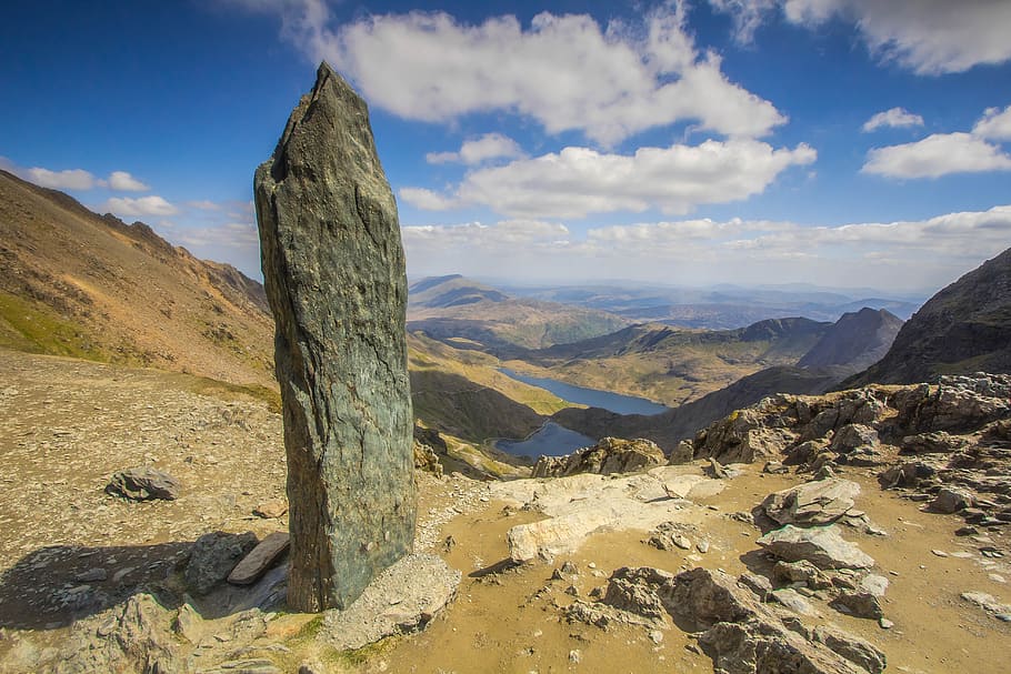 rocks, outlook, panorama, snowdon, england, sky, cloud - sky, beauty in nature, scenics - nature, tranquil scene