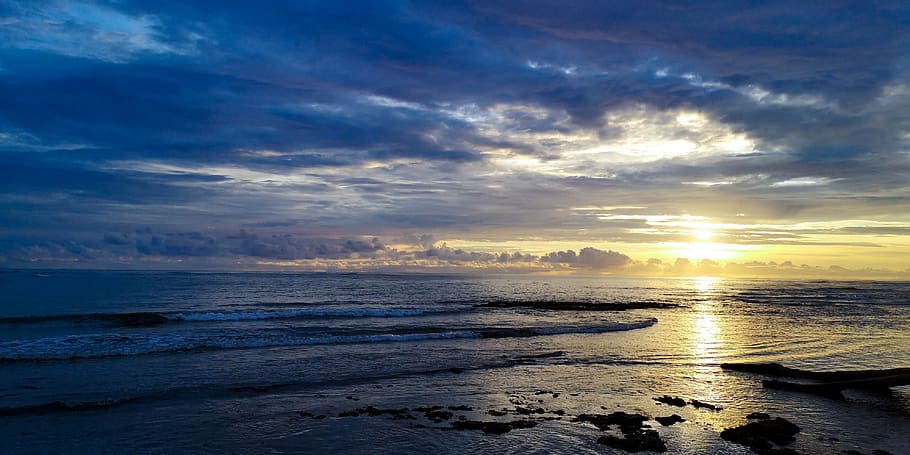 beach, punta mona, limon, costa rica, five am, morning, water, tropical, sunrise, sea
