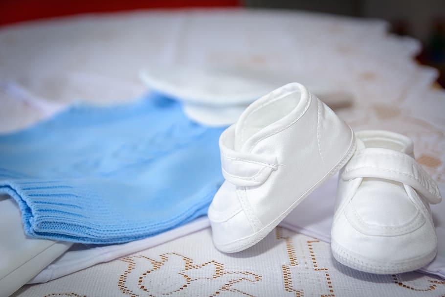 Shoes, Baptism, Ceremony, Retro, close-up, white color, indoors, blue, day, shoe