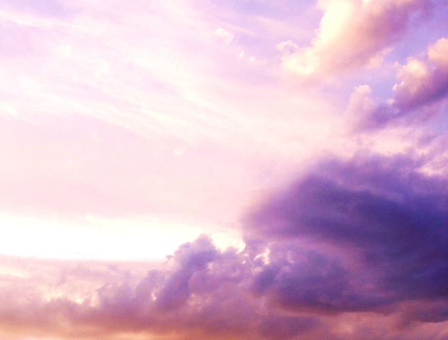 緋色, 雲, 青, 空, ピンク, 夕日, 色ピンク, 自然, 天気, 雲-空