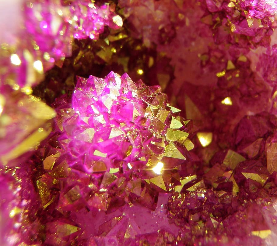batu permata merah muda, Kristal, Batu kecubung, Permata, Mineral, Ungu, kuarsa, natal, dekorasi, berkilau