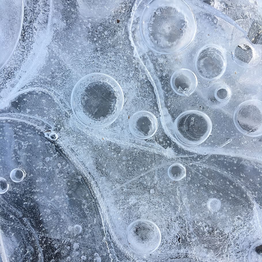 ice, winter, frozen, bubbles, pattern, cold, frost, icy, nature, wintry