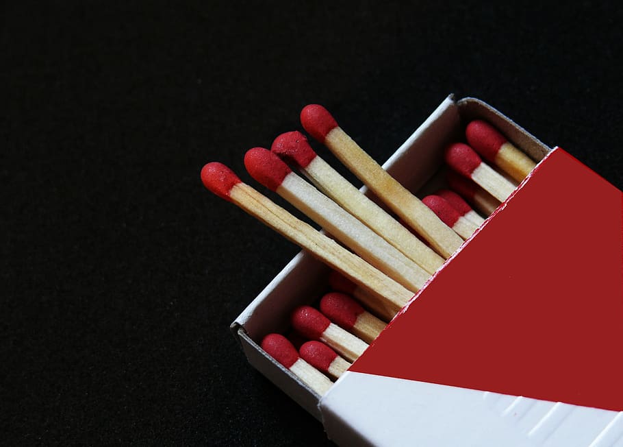 red safety matches, matches, fire, kindle, match, burn, flame, box, sticks, matchbox