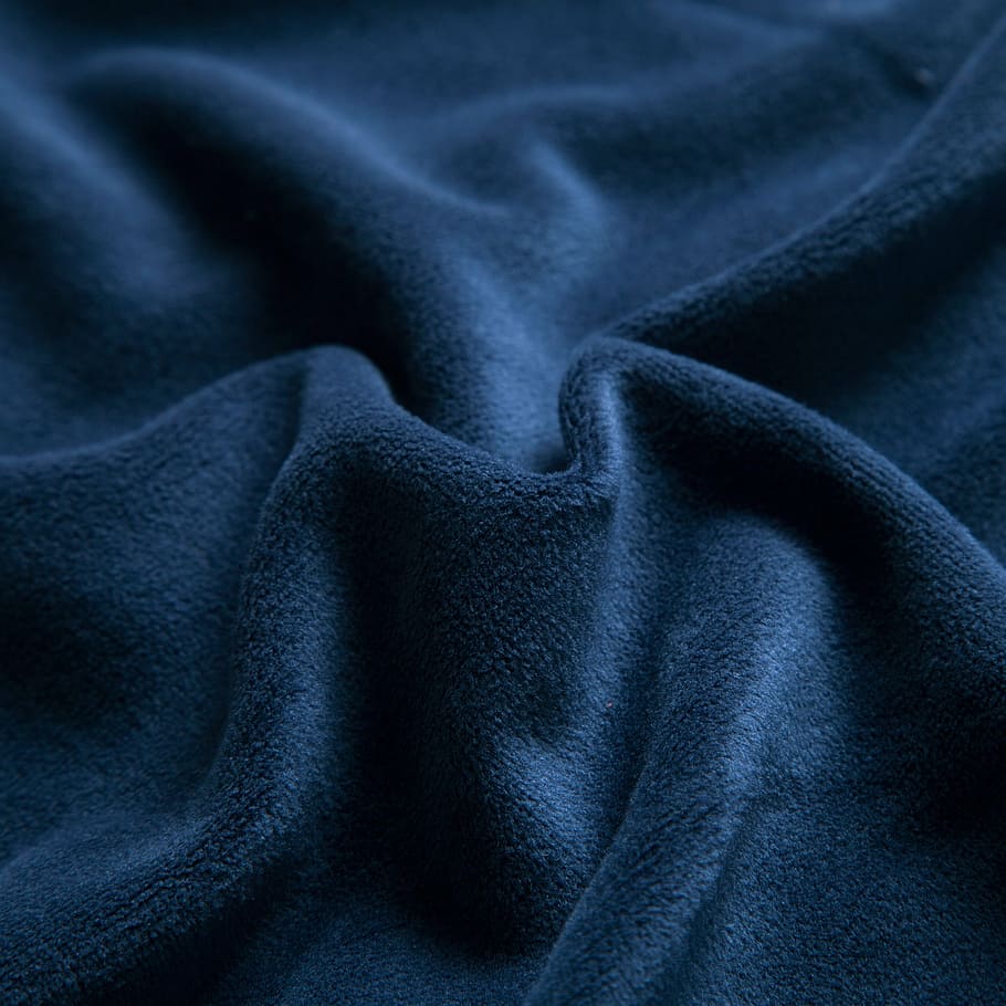 textil azul oscuro, azul marino, terciopelo, tela, textiles, textil, fotograma completo, fondos, patrón, doblado