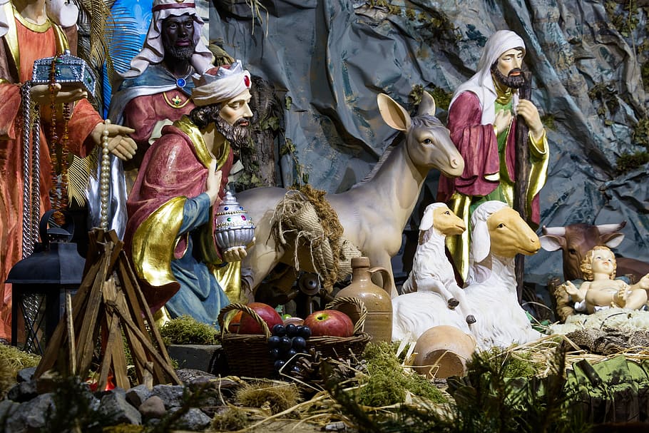 nativity, jesus figurine, set, human, religion, crib, nativity scene, jesus, christmas crib figures, figure