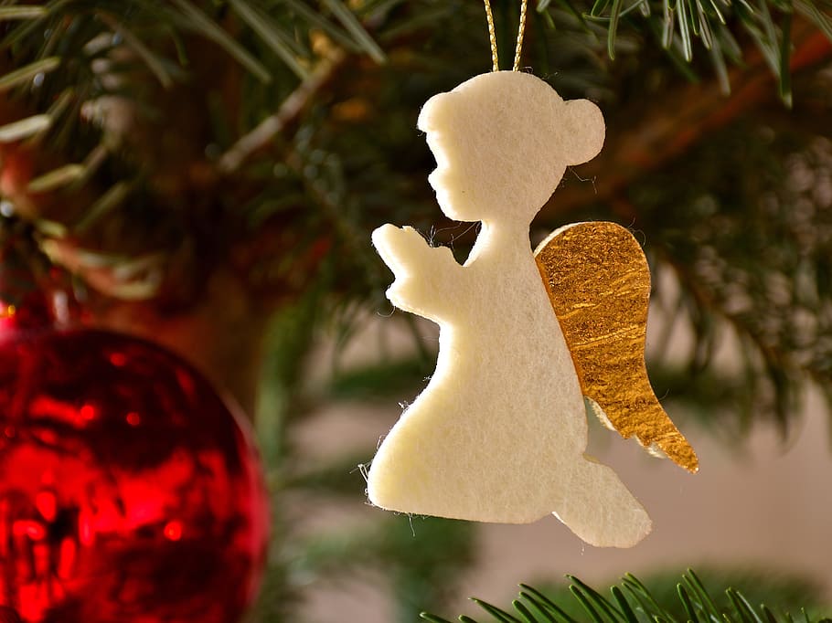 クリスマスの装飾品, 天使, フェルト生地, クリスマス, 冬, クリスマスツリー, 装飾品, お祝い, ツリー, 表現