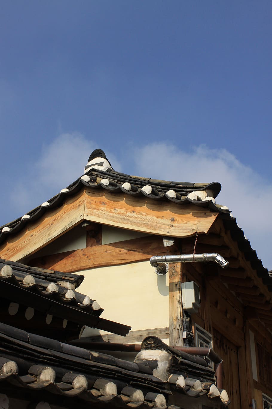 hanok, traditional, houses, republic of korea, korea, construction, roof tile, korea culture, sky, architecture