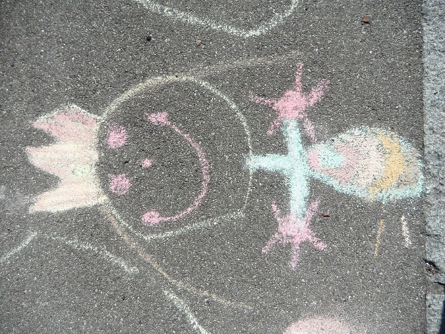 boy, wearing, crown sketch, children drawing, princess, street chalk, painting, human, chalk, figure