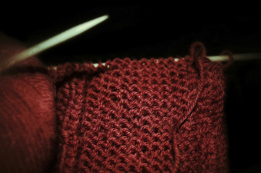 hilo rojo, lana, hilo, bufanda, tejidos de punto, textil, rojo, primer plano, no hay gente, adentro