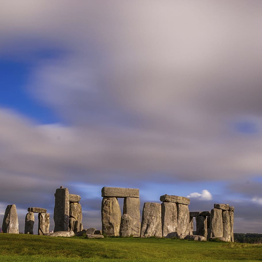 stonehenge, pierre, situs megalitikum, gambaran besar, monumen megalitikum, monumen, prasejarah, langit, awan - langit, lanskap