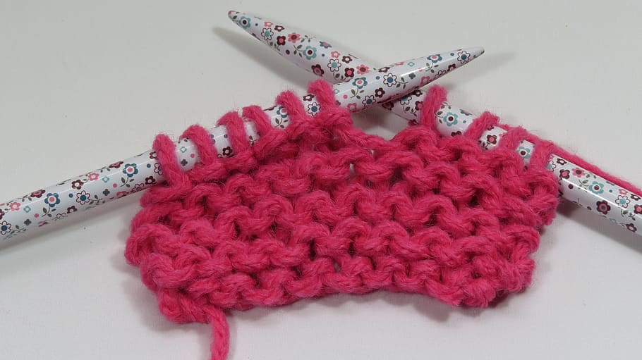 aguja, lana, tejido de punto, cruzado, rosa, liguero, puntada, hecho a mano, textil, arte y artesanía