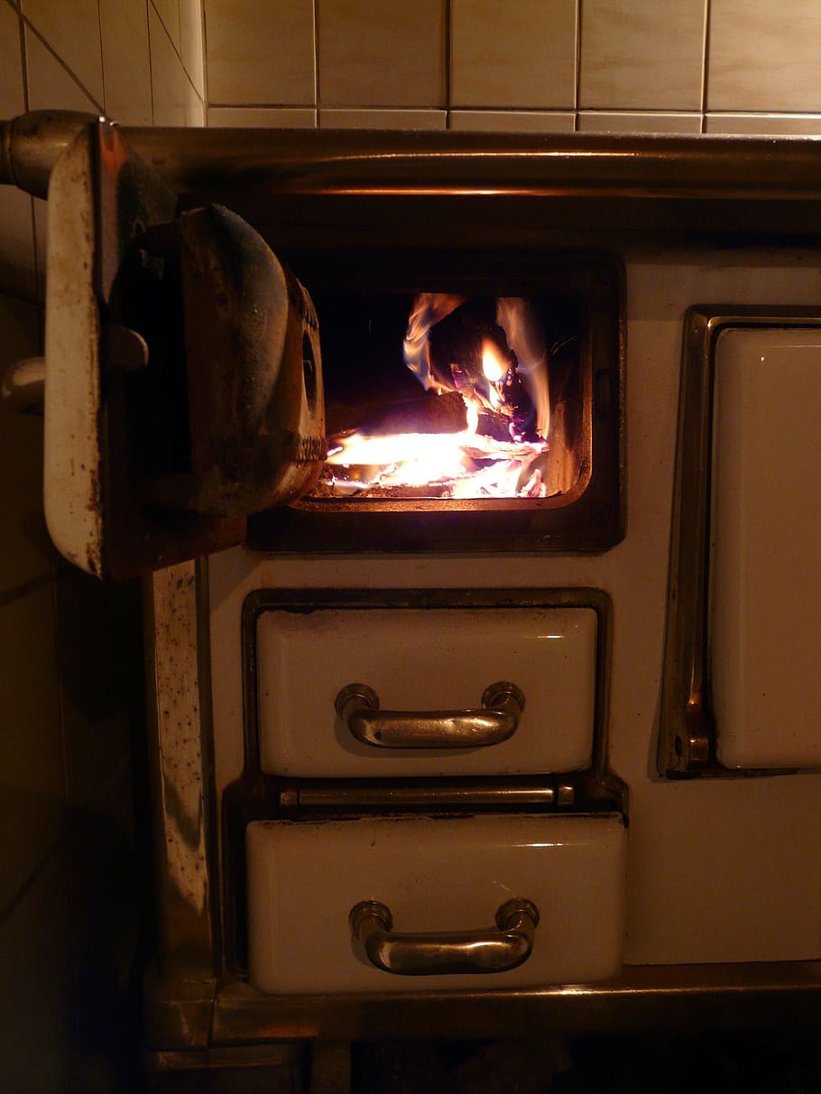 Oven, Slide, Wood, Fire, Heat, oven slide, wood fire, embers, hot, stove