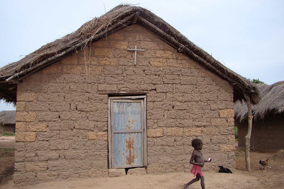 church, africa, child, black, poverty, misery, architecture, one person, built structure, building exterior