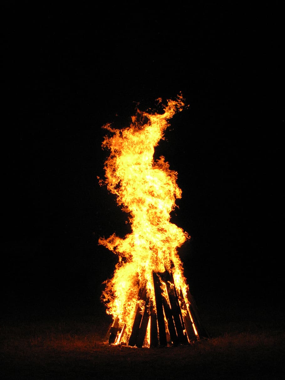 campfire, fire, san juan, bonfire, flames, lena, turn on, combustion, firewood burned, heat
