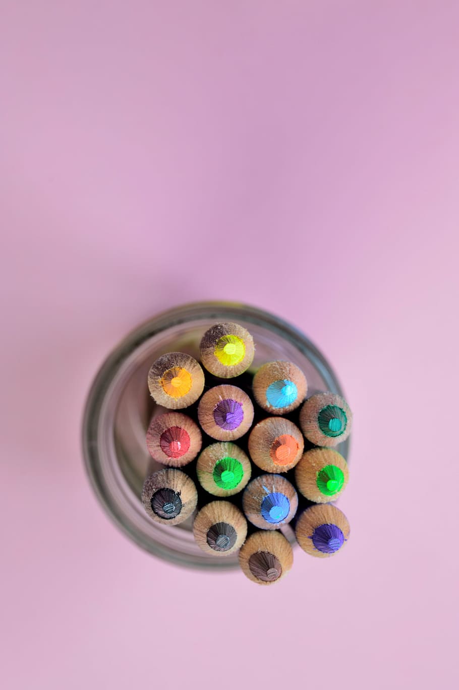 color pencils, glass container, pencil, color, sharpener, art, drawing, design, container, multi colored