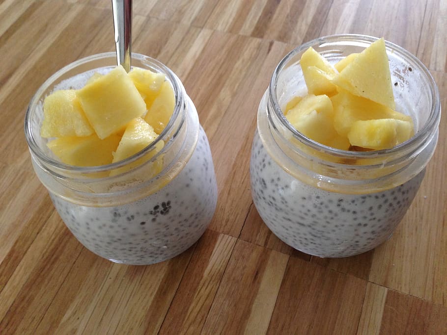 chiappudding, pineapple, vegan, healthy, delicious, fruit, health, eat healthy, chia seeds, food