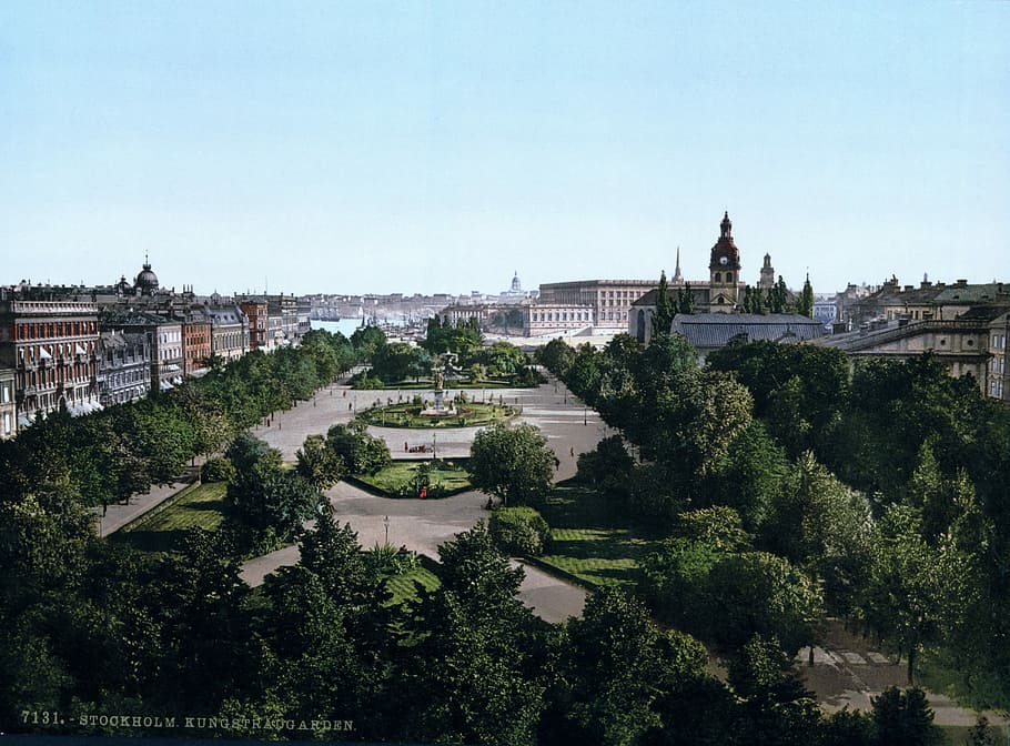 周り, 1900, Kungsträdgården, ストックホルム, 