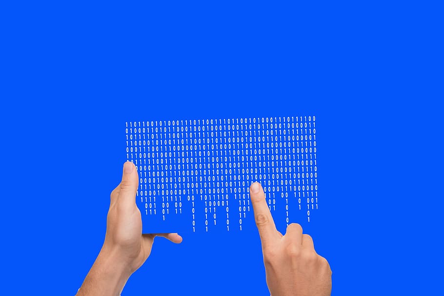 ilustração de códigos binários, binário, um, nulo, código binário, sistema binário, byte, mão, toque, flutuador