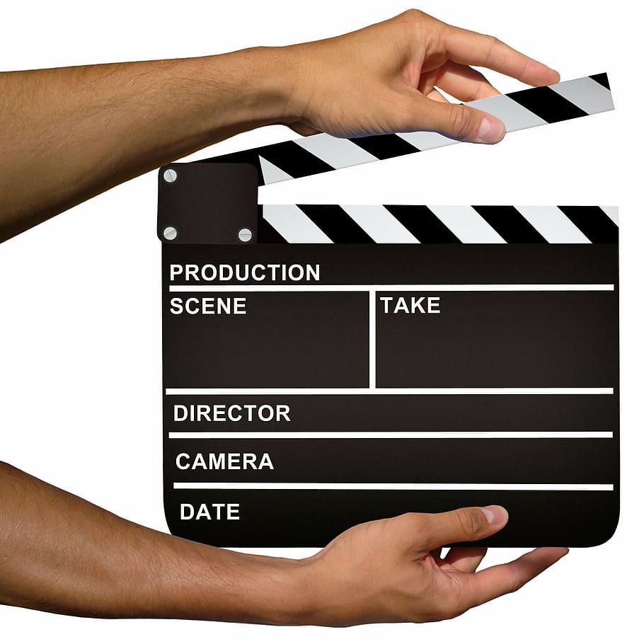 黒, フィルムクラッパーボード, クラッパー, ハリウッド, 映画, ボード, 制作, カチンコ, ビデオ, 監督