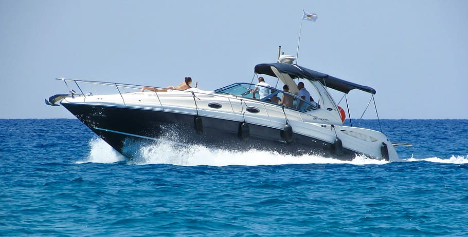 Speed Boat, Sea, Fun, Leisure, speed, vacation, nautical vessel, blue, transportation, luxury