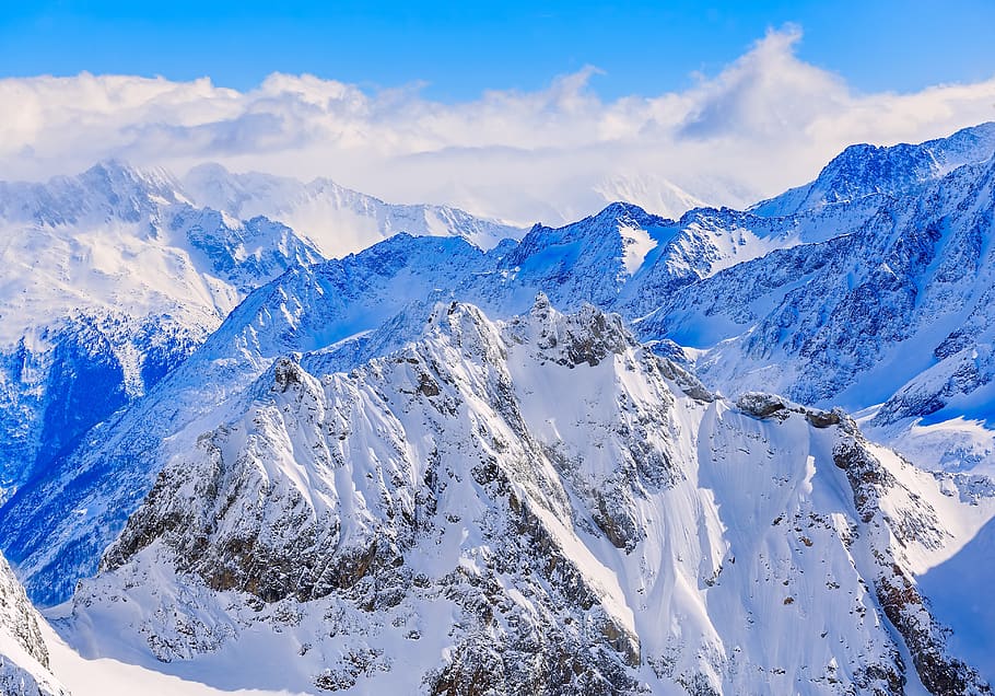 Titlis, Alps, Swiss Alps, alpine, perjalanan, tujuan perjalanan, Swiss, musim dingin, pemandangan, gunung