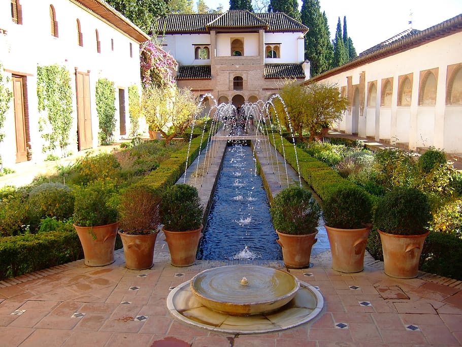 granada, generalife, gardens, andalusia, spain, plant, architecture, built structure, building exterior, nature