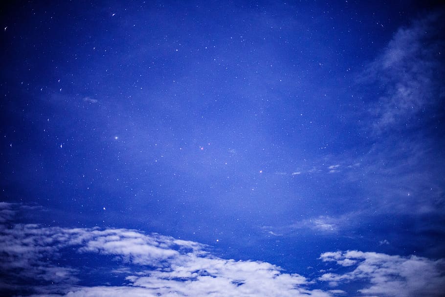 blue, sky, clouds, nature, stars, space, star - space, cloud - sky, night, beauty in nature