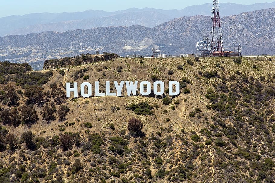 hollywood signage, daytime, Hollywood Sign, Hillside, Icon, famous, landmark, hills, historic, tourist