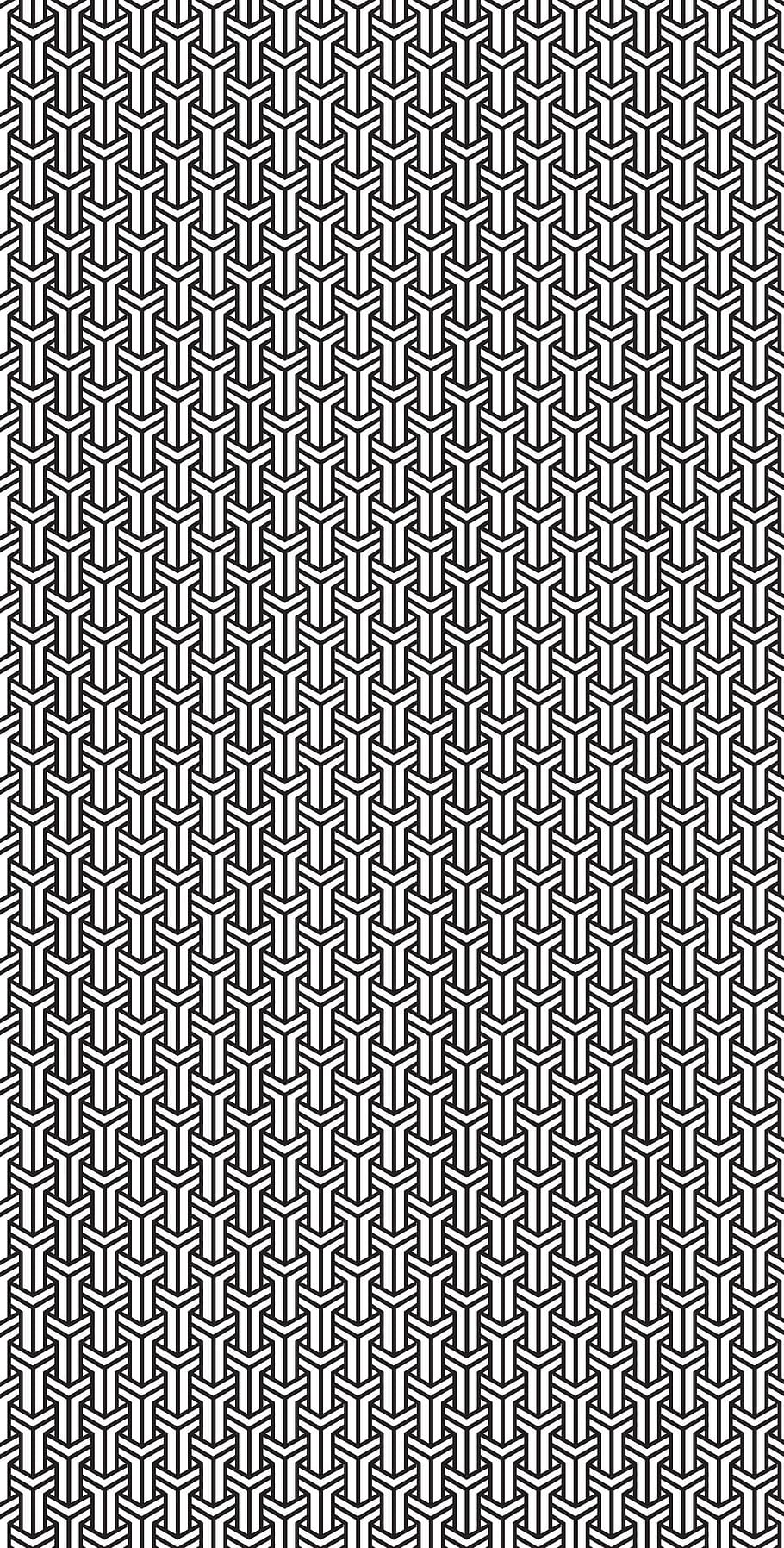 pattern, black, white, tile, interlocking, design, geometric, repeat, shape, symmetry