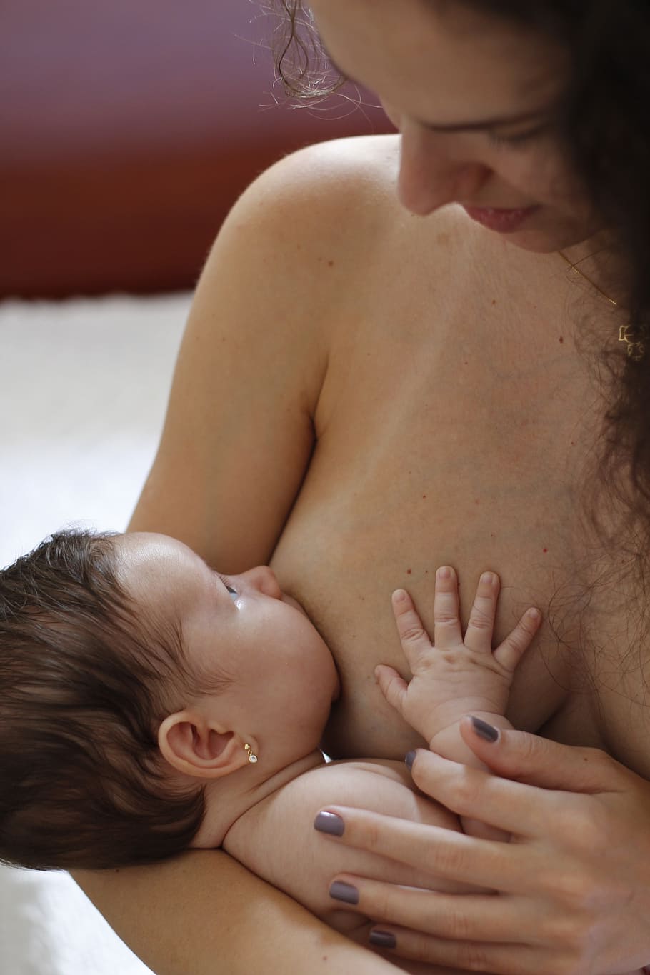 breastfeeding, mother, mother's love, child, shirtless, childhood, love, baby, togetherness, bonding