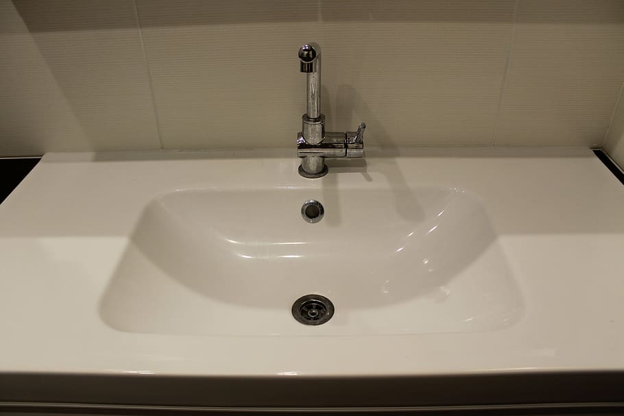 white, sink, gray, faucet, bathroom, home, interior, house, design, bath