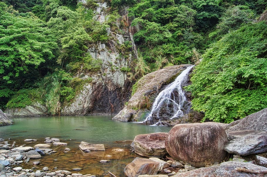 水域, 滝, 日本, ドラゴンフォールズ, 自然, 水, 風景, 日本人, 公園, アジア