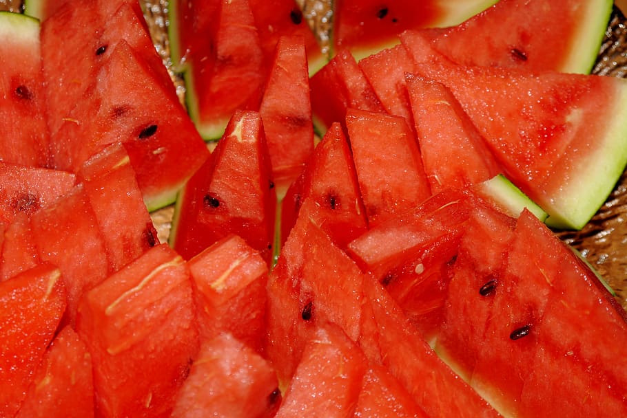 melon, semangka, merah, hijau, buah, alam, makanan dan minuman, makanan, makan sehat, kesegaran
