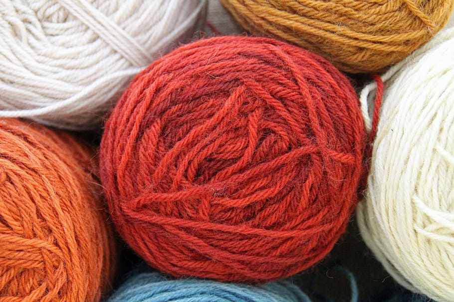 fio vermelho, lã, cor, colorido, vermelho, passatempos, ofício, material, fio, tricô