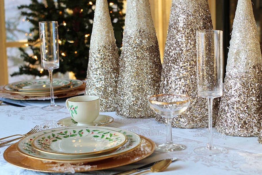 fine, dining table, setting, christmas dinner, christmas table, table setting, christmas, dinner, holiday, table