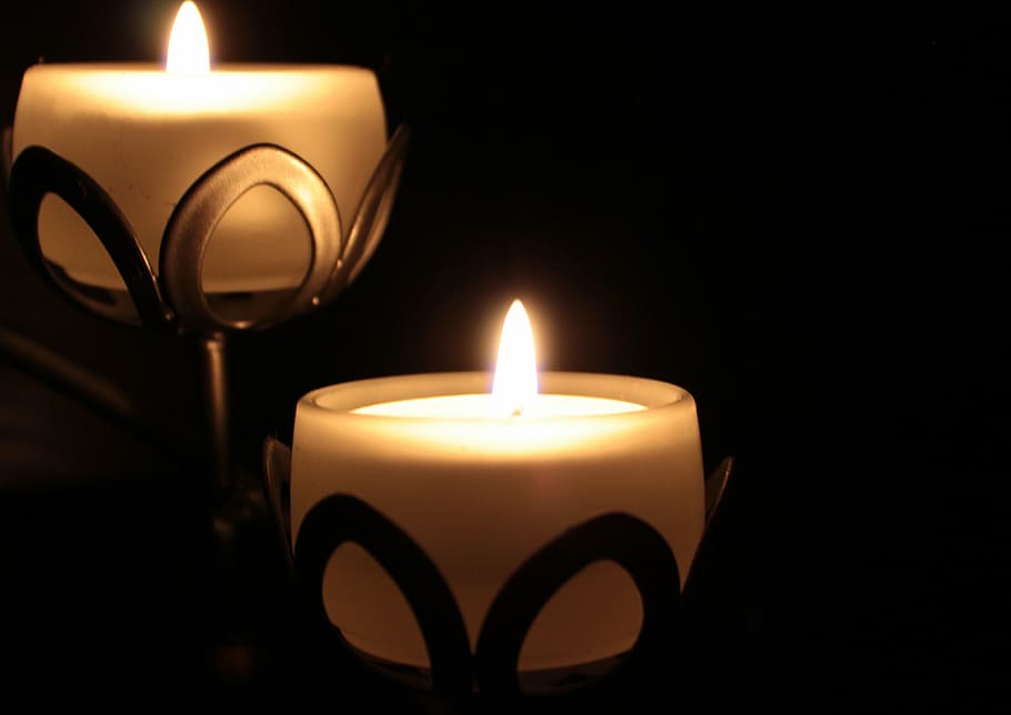 lighted votive candles, candle, candle holders, light, romantic, candlelight, flame, hell, mood, deco