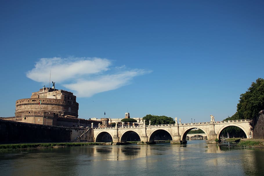 Roma, Kastil, Sungai, Castel Sant'Angelo, benteng, pariwisata, tiber, lazio, jembatan, monumen