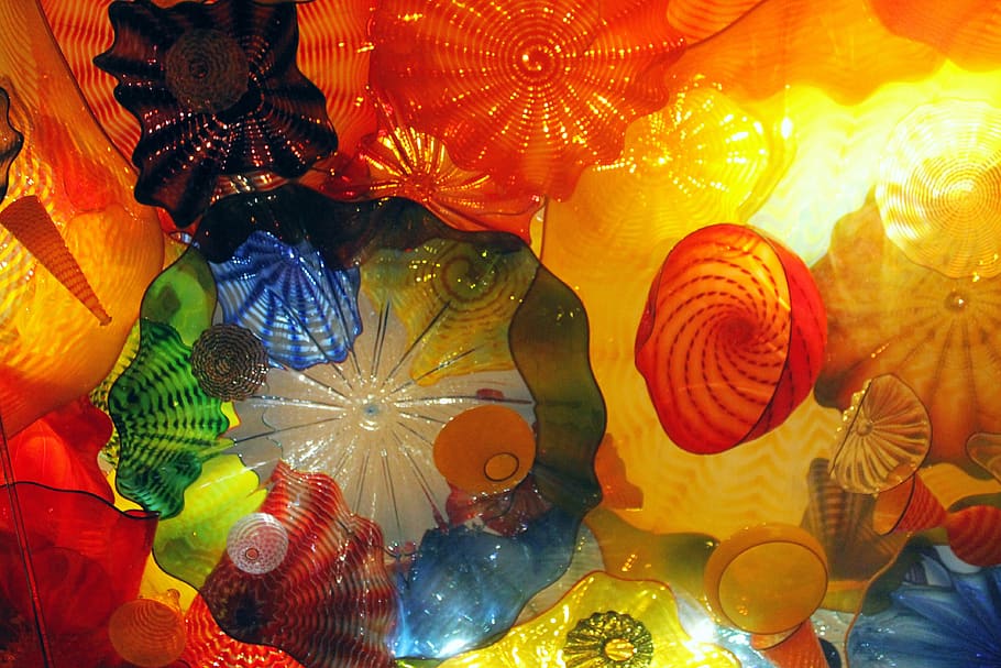 chihuly, glass, art, artwork, blown, sculpture, bright, colorful, colors, flowers