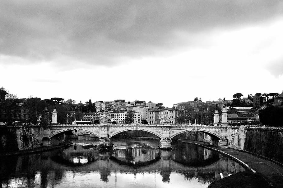 rome, river, bridge, italy, architecture, city, europe, travel, italian, landmark