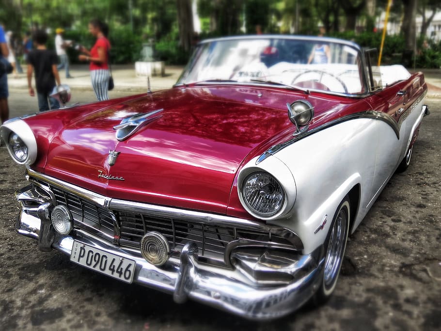 red cadillac coupe, oldtimer, car, vintage, automobile, classic, vehicle, auto, old, retro