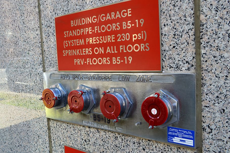 fire safety, standpipe, sprinkler, valve, plumbing, fire, safety, equipment, red, protection