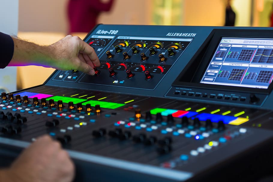 mixer, operation, hands, sound, music, mix, beschallung, technology, human hand, hand