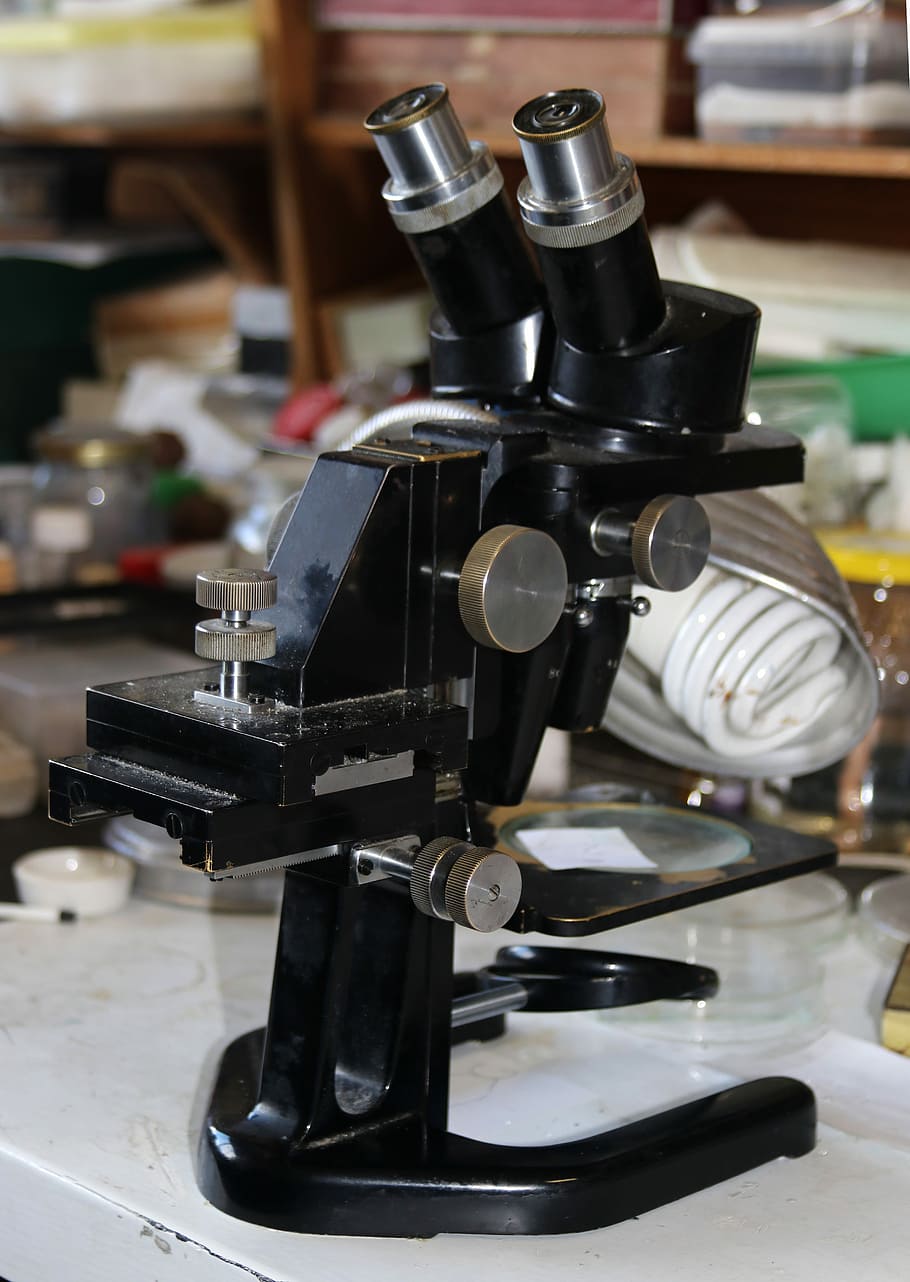 Microscope, Lab, increases, equipment, laboratory, science, indoors, machinery, close-up, industry