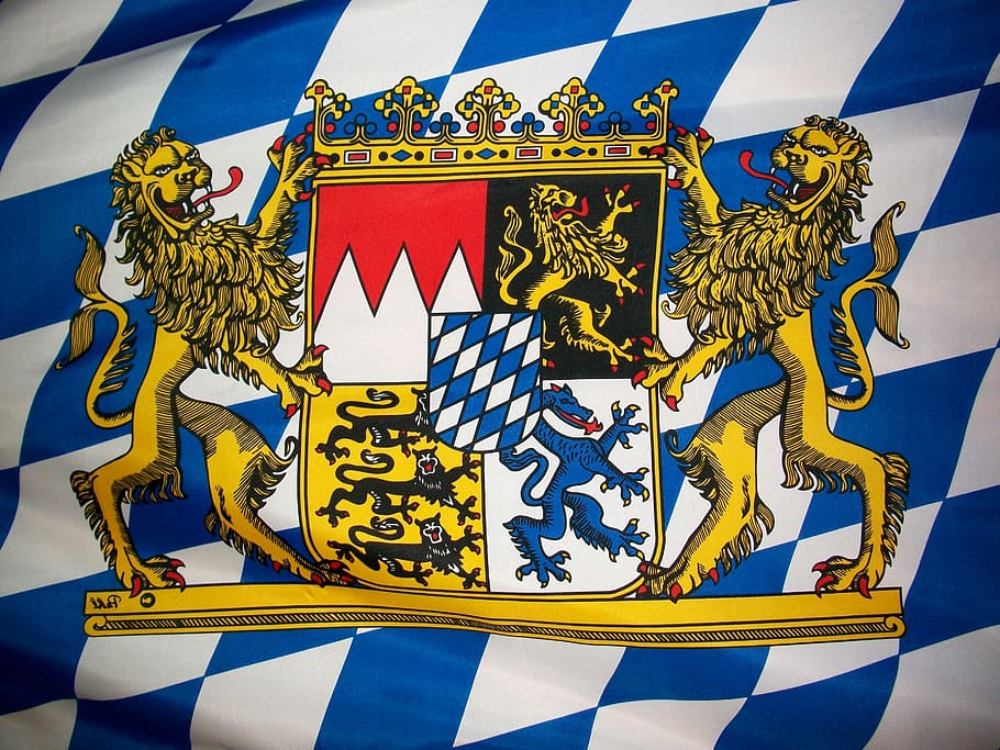 Bavarian, Crest, Lambang, bendera, bayerisch, tujuan perjalanan, biru, sejarah, mitologi, singa-kucing