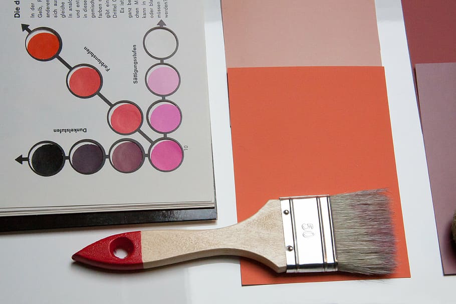 brown, red, handled, paint brush, color patterns, trend colors, interior design, interior-design, evaluation, decision