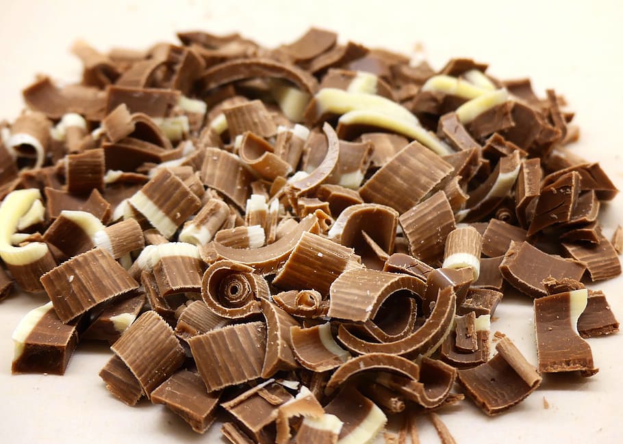 chocolate, food, candy, cocoa, gourmet, shaving, decoration, mousse, brown, delicious