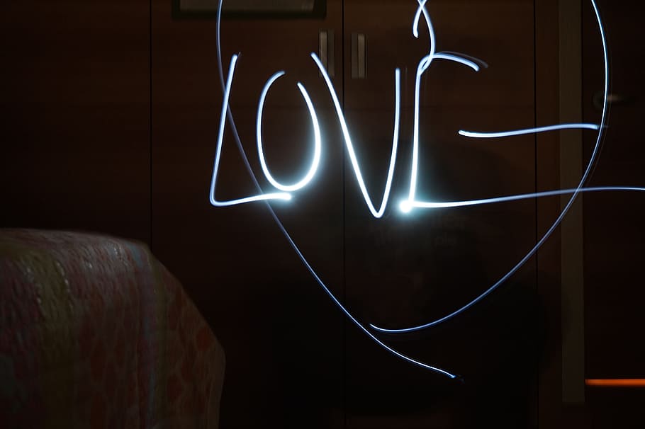 Love, Exposure, Light, Hart, Night, love, exposure, neon, illuminated, text, communication