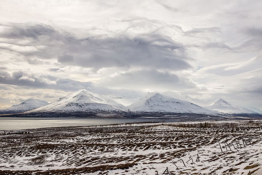 아이슬란드, 눈, 구름, 자연, 추위, 눈 풍경, 얼음, 산, 겨울, 하늘